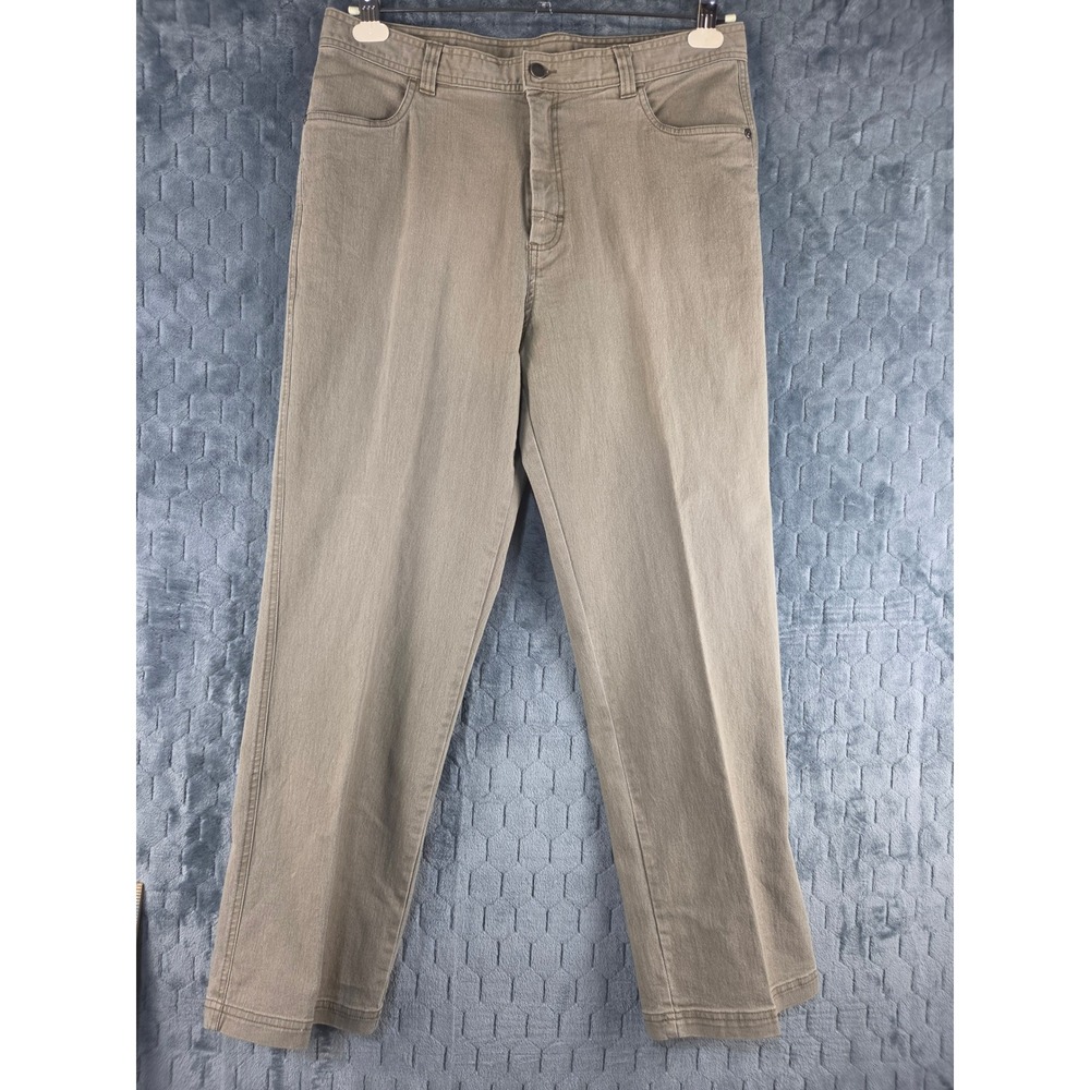 Woolrich Womens Hazelnut Brown Straight Leg Pants Size 16 Petite Cotton Blend